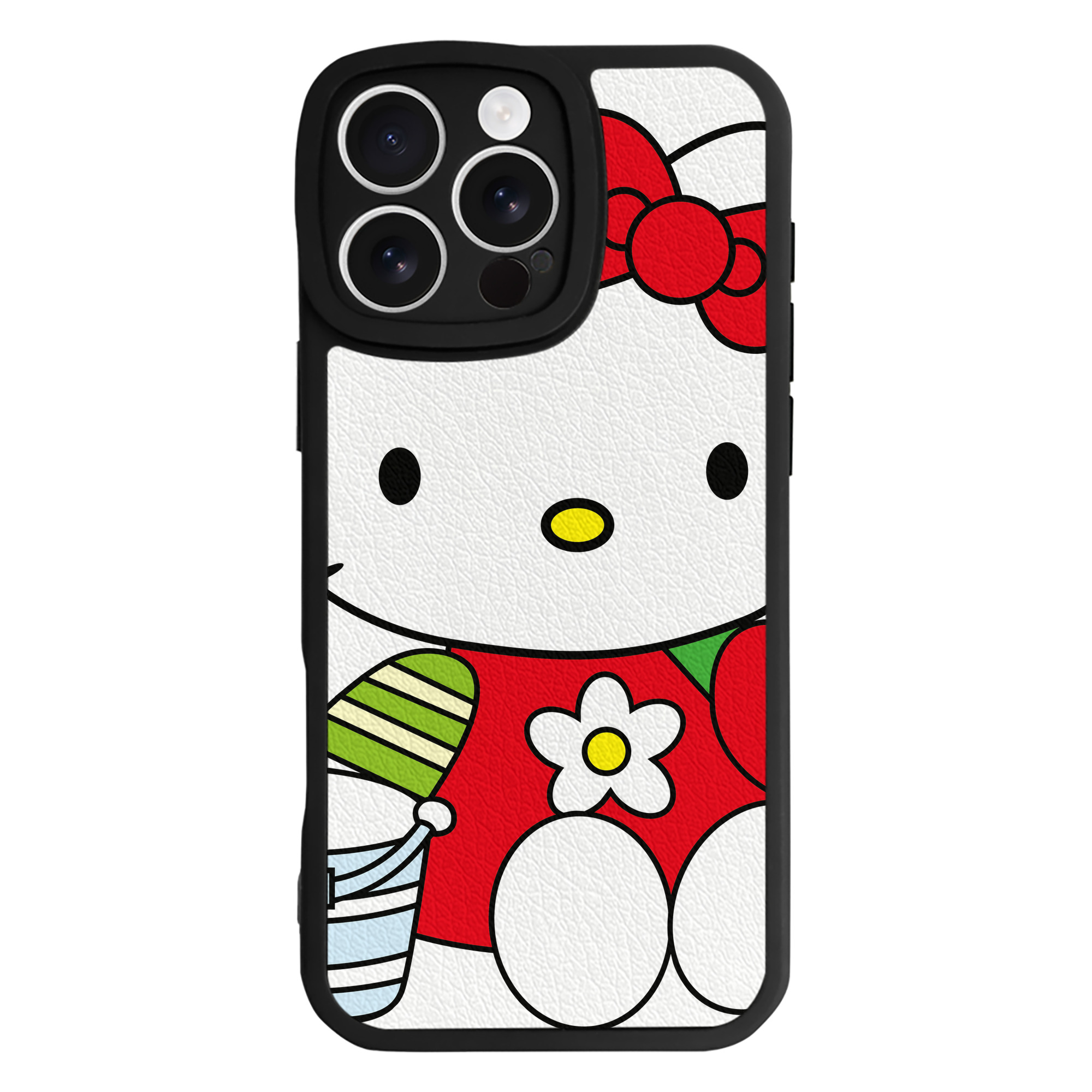 （画像用） Hello Kitty ハローキティ 【iPhone 16シリーズ対応】シリコンスマホケース（レザー調） 材質：シリコン